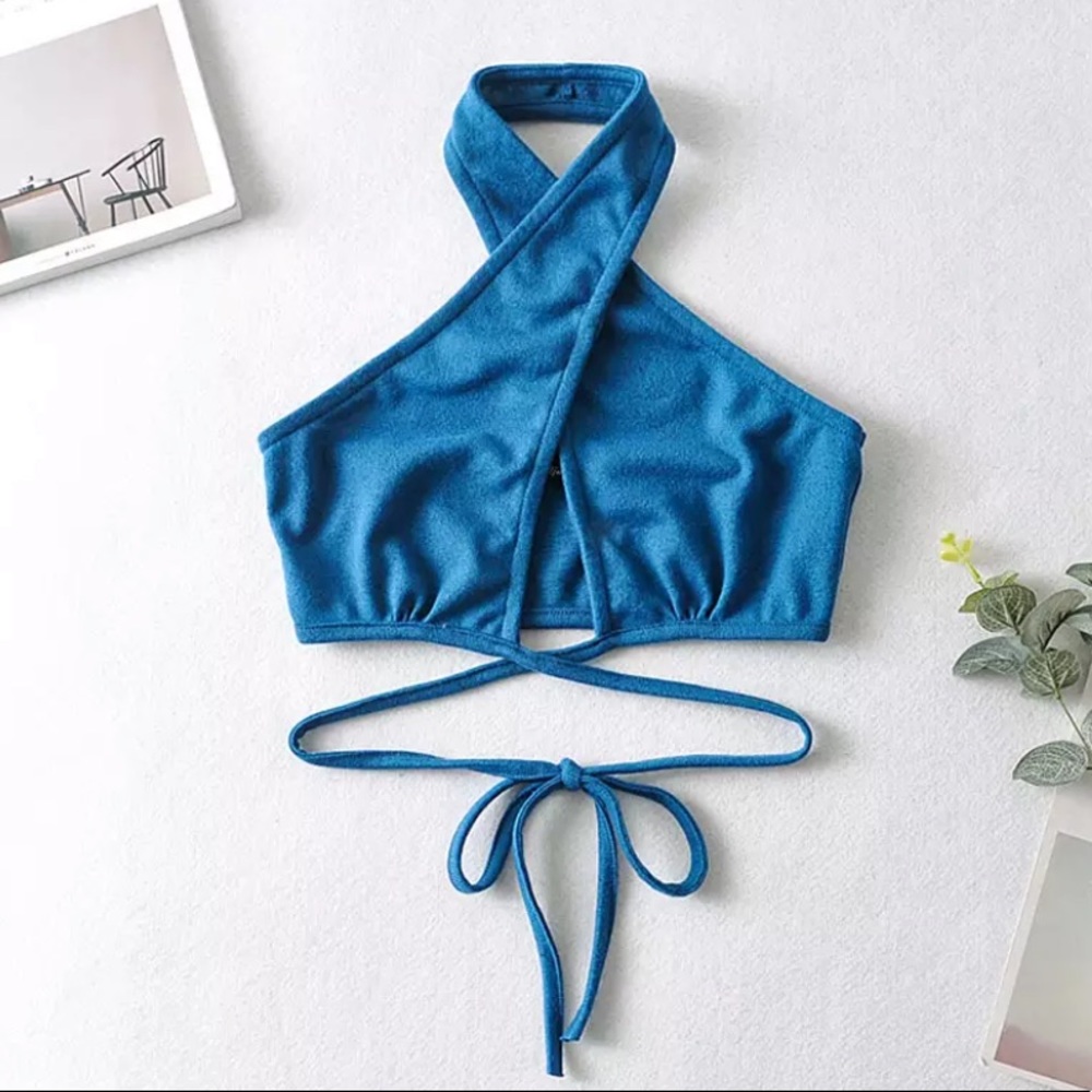 Blue wrap bralette 💙💙💣